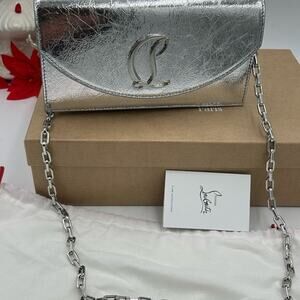 Women's Christian Louboutin LOUBI54 clutch bag/shoulder bag made in Italy